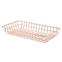 Copper Rectangular Wire Basket 